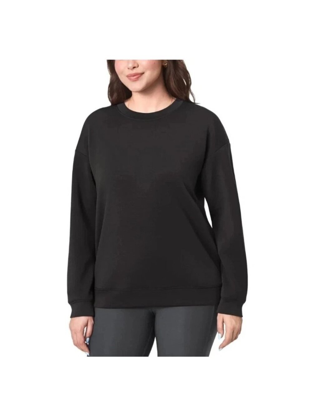 NWT Mondetta Women's XL Black Cozy Active Crewneck Sweatshirt